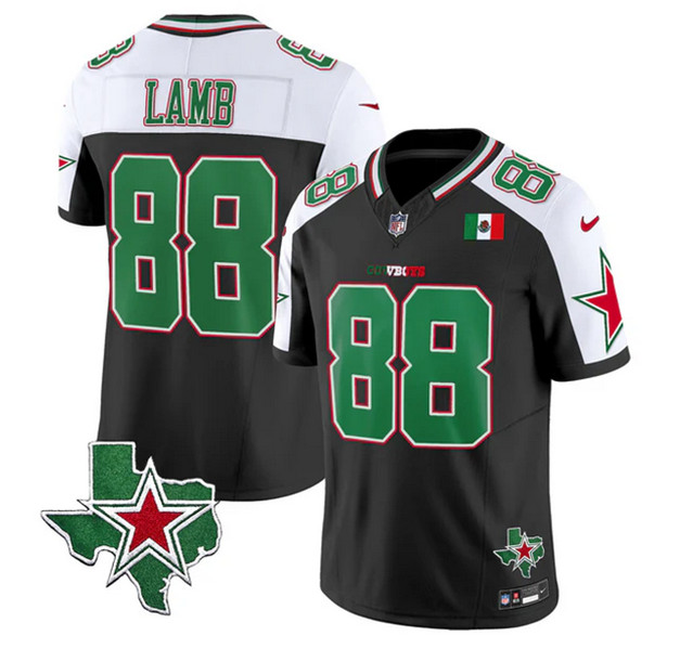 Men's Dallas Cowboys #88 CeeDee Lamb 2024 Mexico Black/White F.U.S.E. Stitched Football Jersey